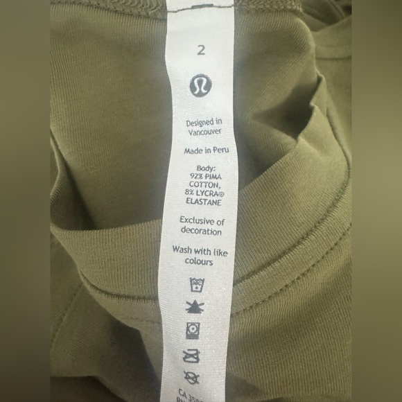 NWT $106 Lululemon Cotton Wrap Front T-Shirt Dress Size 2 Bronze Green - Picture 6 of 7